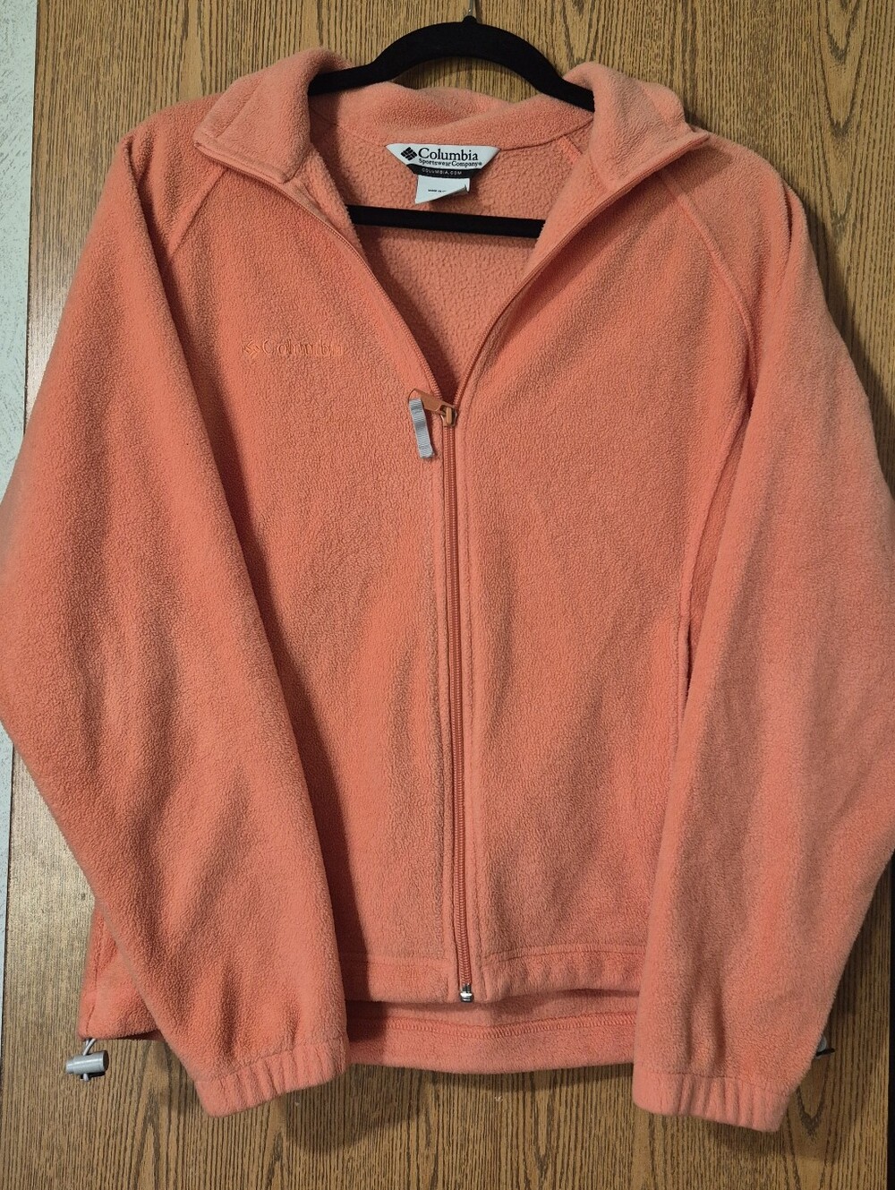 Columbia Coral-Orange Fleece Zip Jacket Size Medium